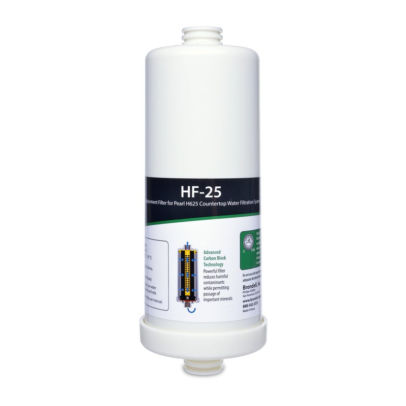 Brondell HF-25 Carbon Block Water Filter Replacement for Pearl Countertop Filtration System - Image 1